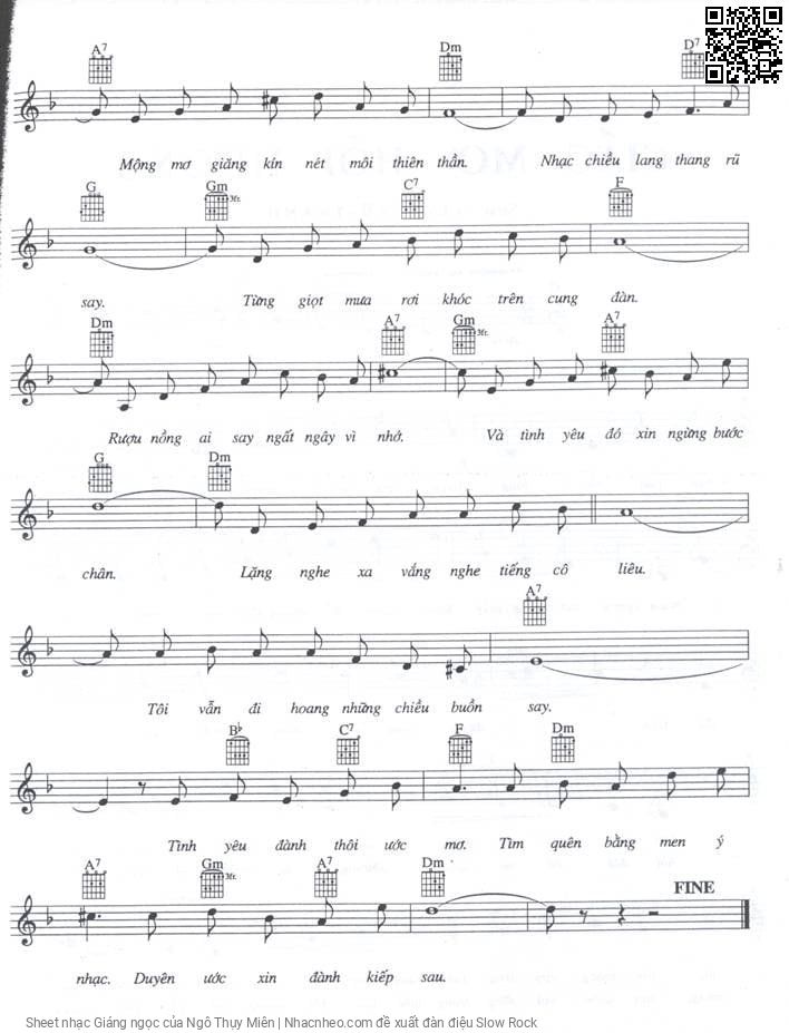 Page 2 of Sheet music PDF Giáng ngọc - Ngô Thụy Miên
