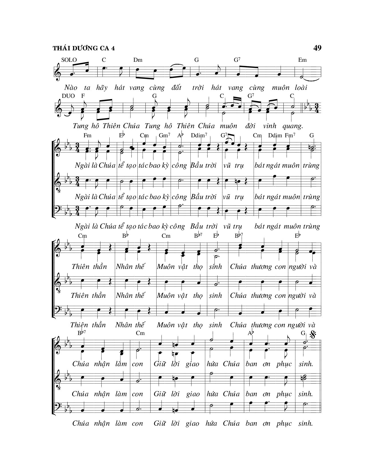 Page 4 of Sheet music PDF Thái dương ca - Viết Chung