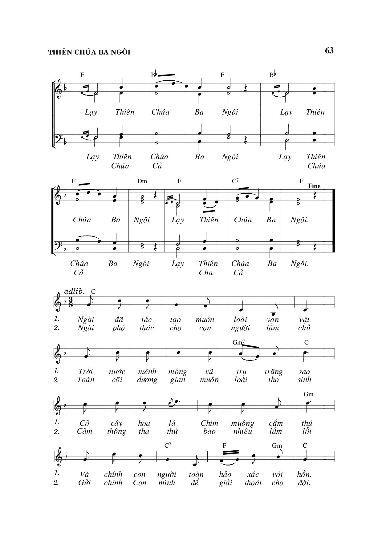 Page 2 of Sheet music PDF Thiên Chúa Ba ngôi - Viết Chung