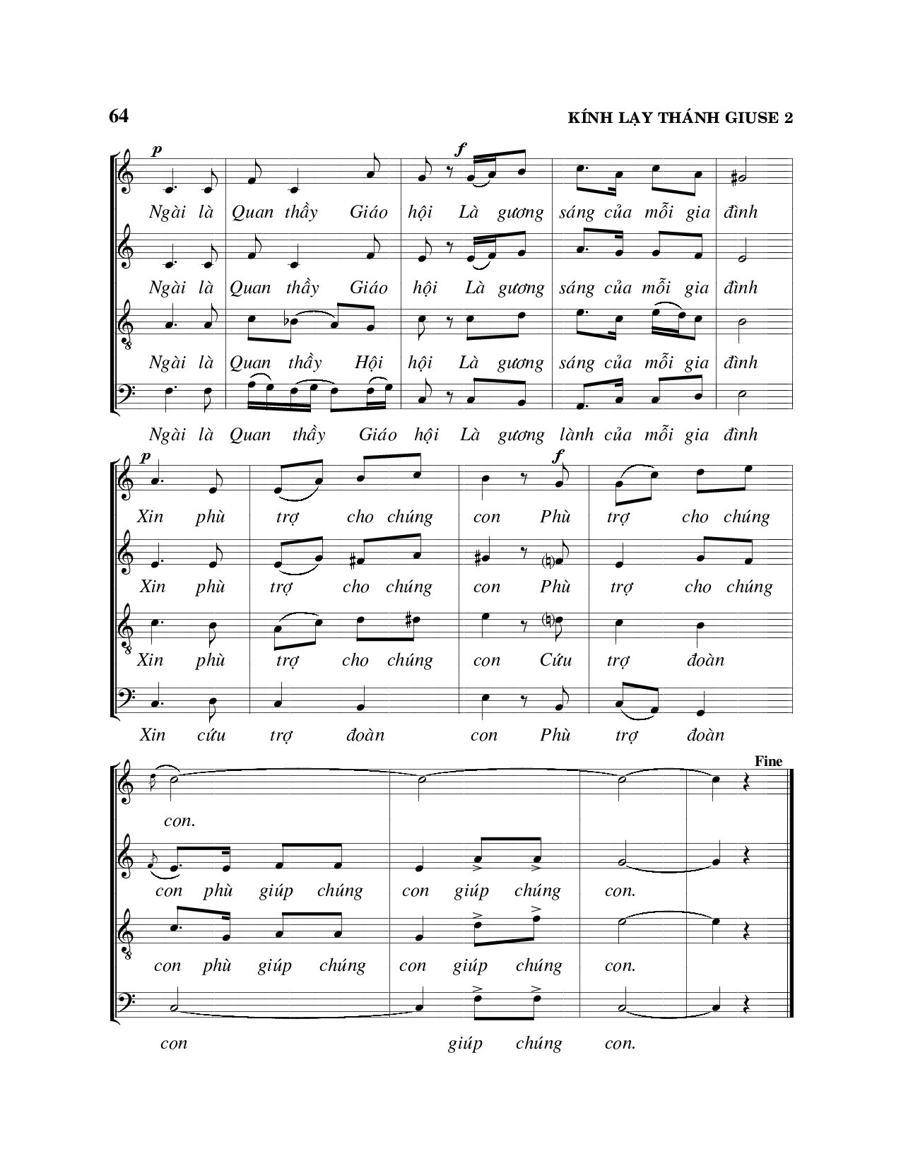 Page 2 of Sheet music PDF Kính lạy thánh Giuse - Viết Chung