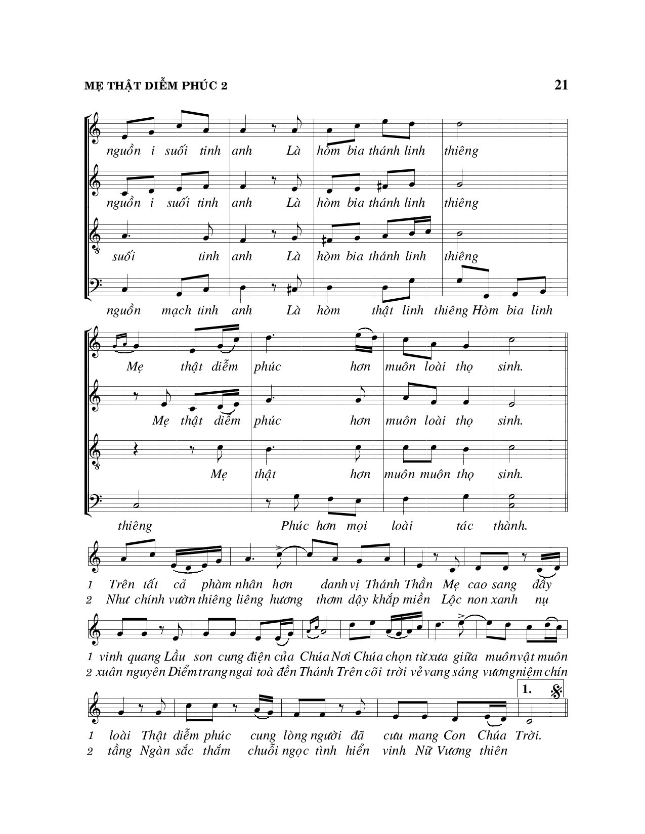 Page 2 of Sheet music PDF Mẹ thật diễm phúc - Viết Chung