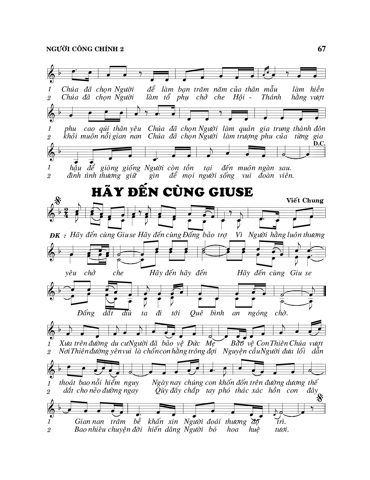 Page 2 of Sheet music PDF Người công chính - Viết Chung