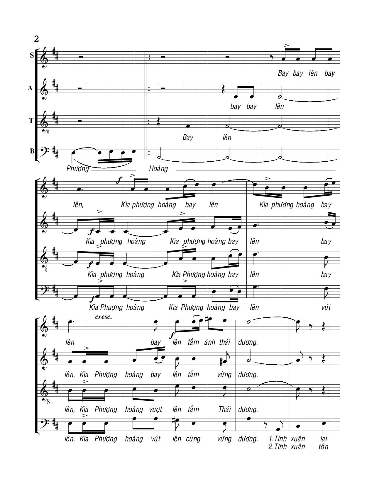 Page 2 of Sheet music PDF Phượng hoàng ca - Viết Chung