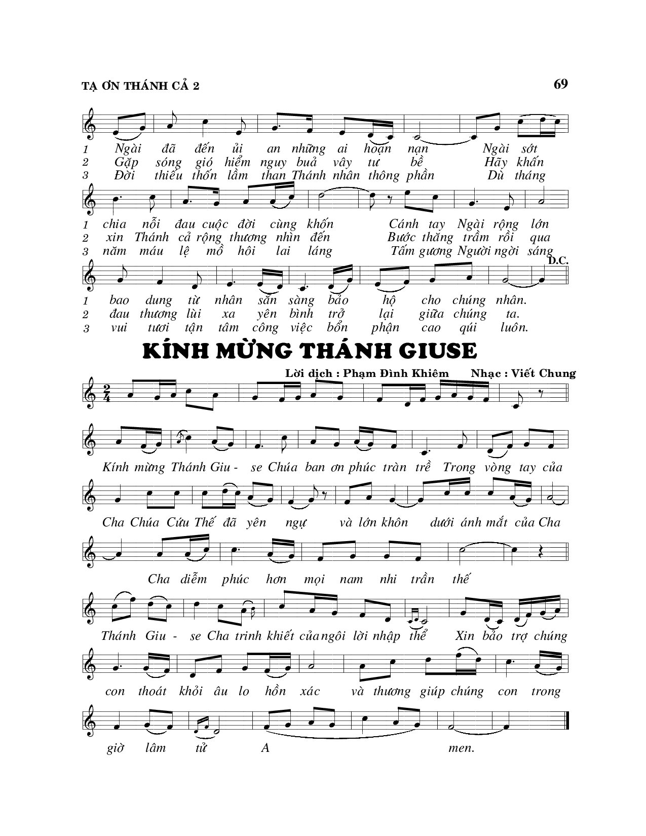 Page 2 of Sheet music PDF Tạ ơn Thánh cả - Viết Chung