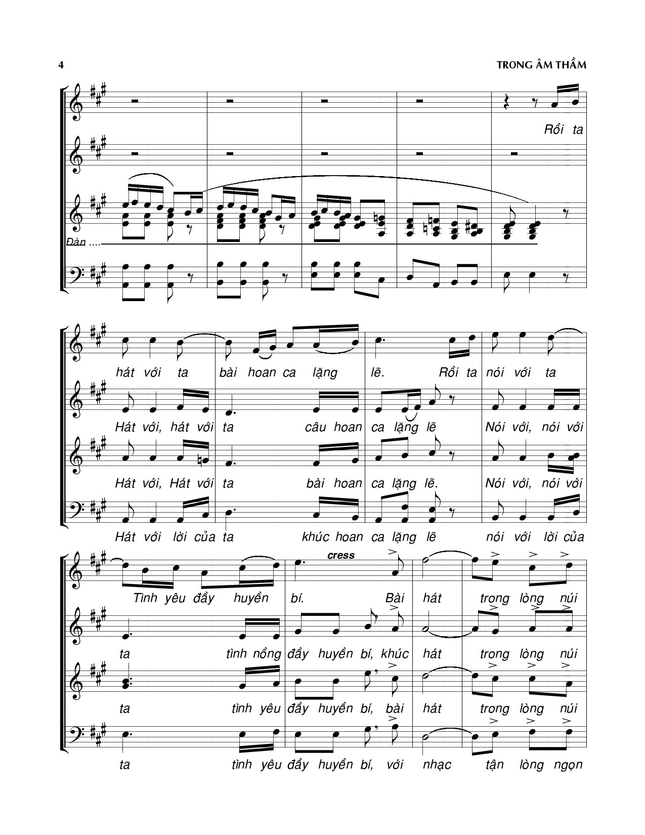Page 4 of Sheet music PDF Trong âm thầm - Viết Chung