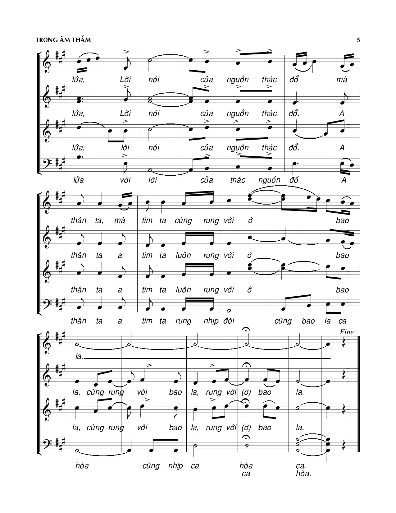 Page 5 of Sheet music PDF Trong âm thầm - Viết Chung