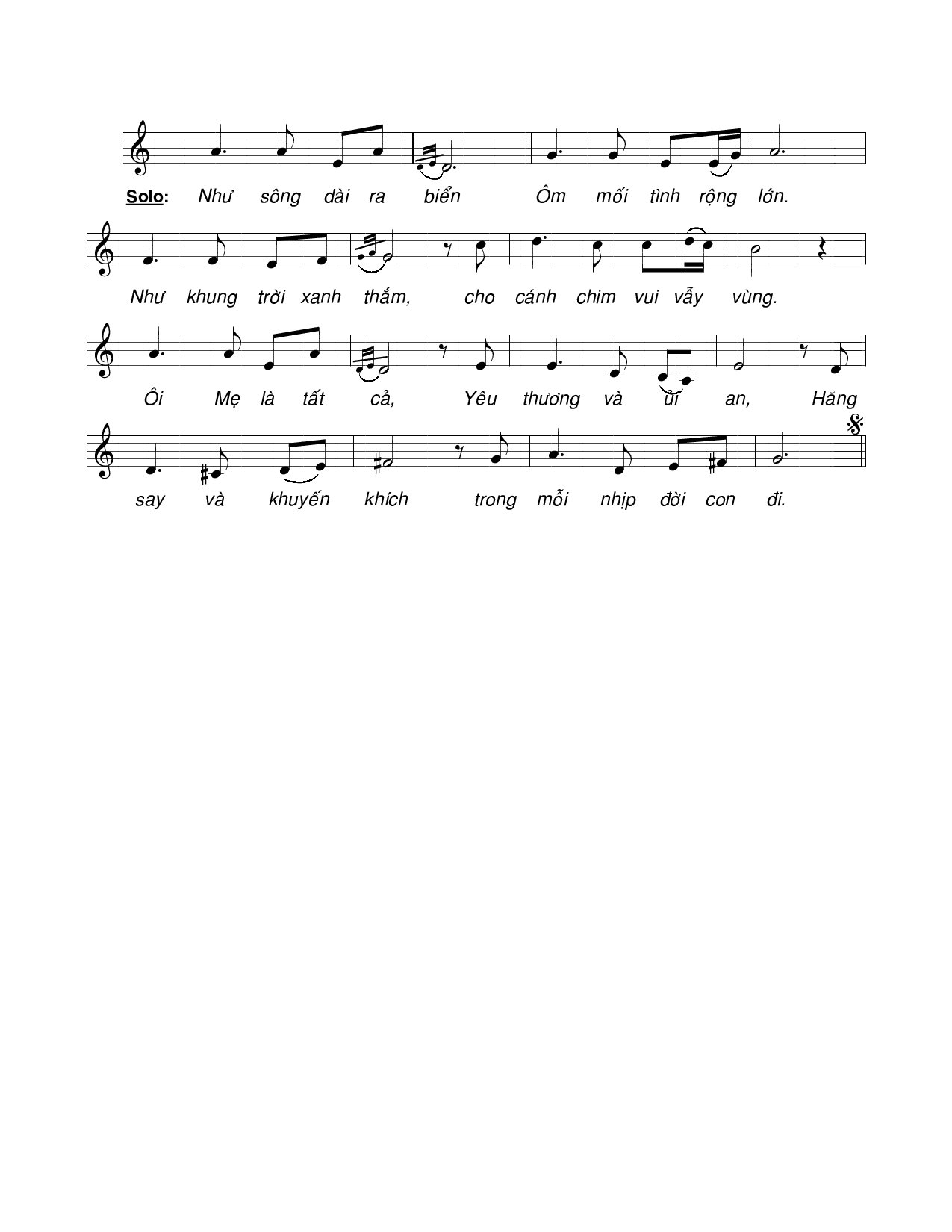 Page 2 of Sheet music PDF Trong cánh tay Mẹ hiền - Viết Chung