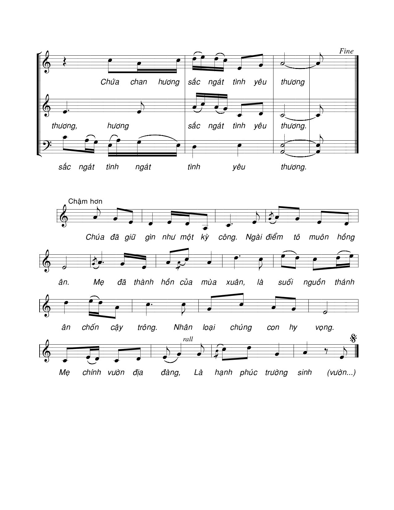 Page 2 of Sheet music PDF Vườn hồng - Viết Chung