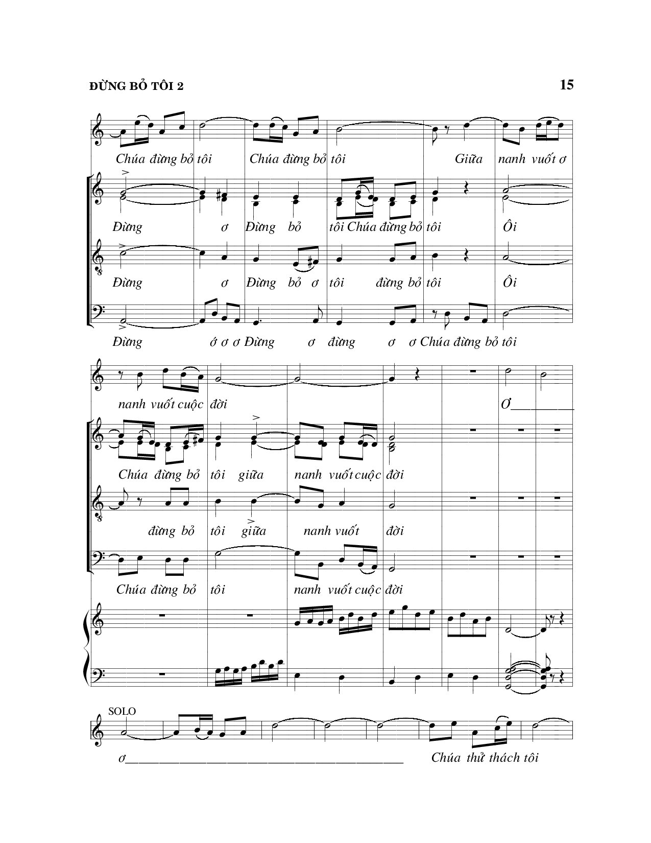 Page 2 of Sheet music PDF Đừng bỏ tôi - Viết Chung