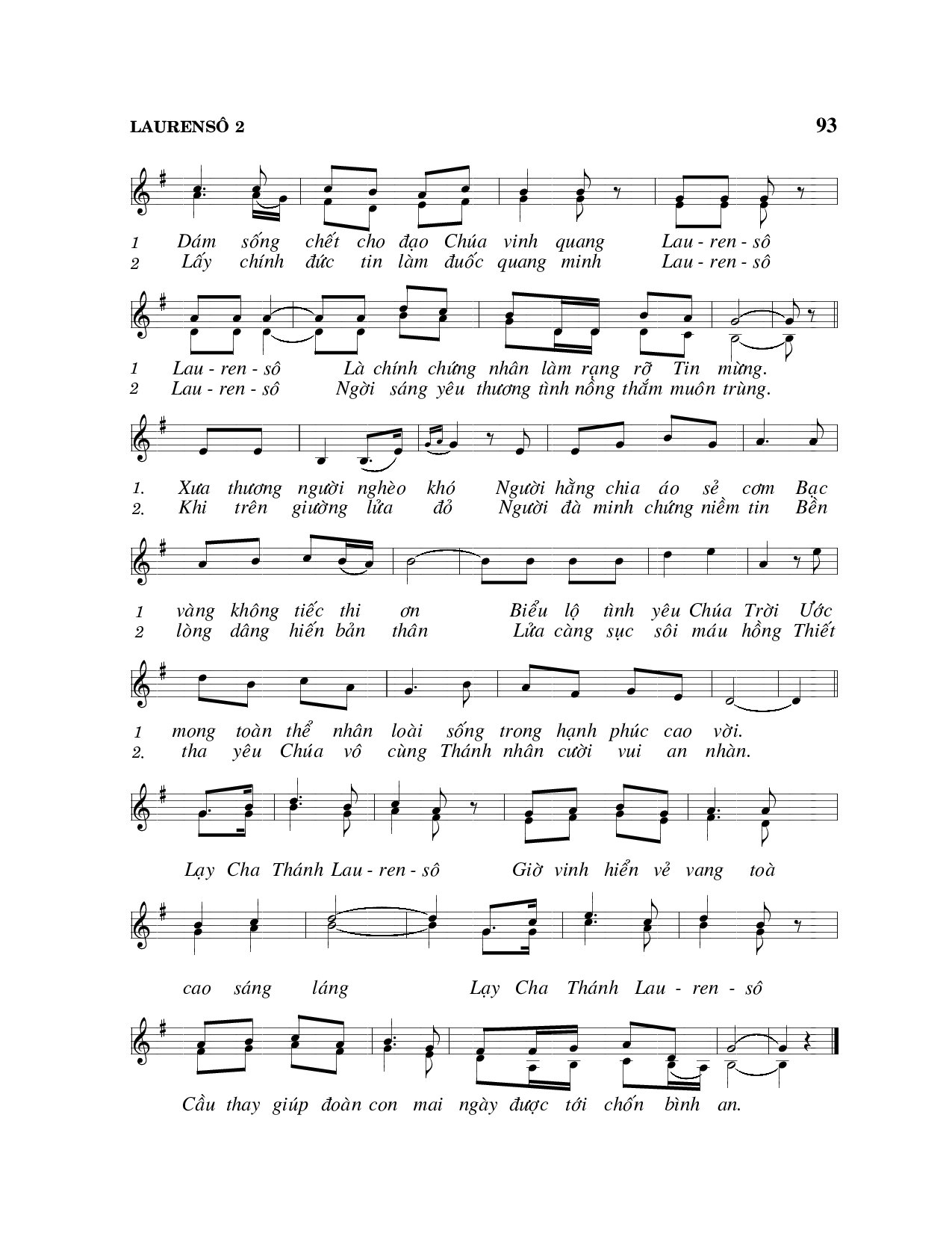 Page 2 of Sheet music PDF Laurenso phó tế trung thành - Viết Chung