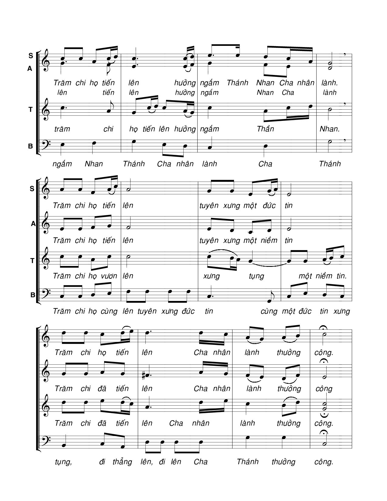 Page 2 of Sheet music PDF Trăm chi họ tiến lên - Viết Chung
