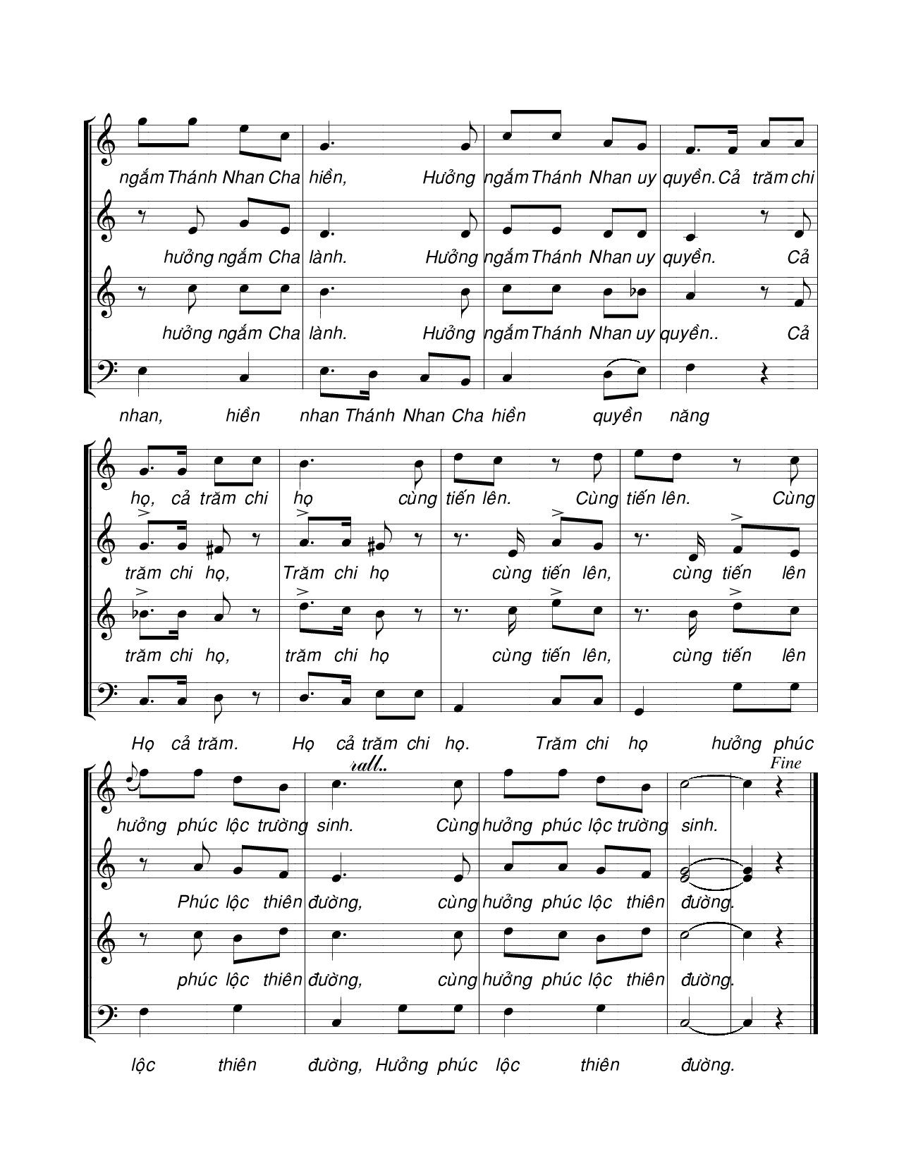 Page 4 of Sheet music PDF Trăm chi họ tiến lên - Viết Chung