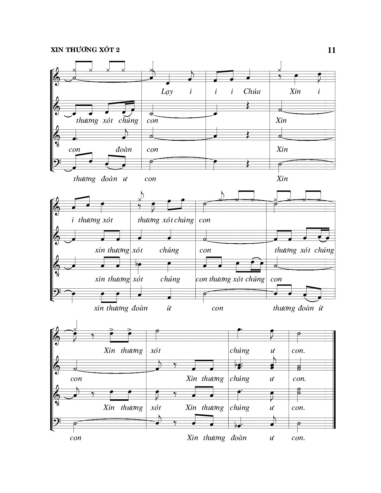 Page 2 of Sheet music PDF Xin thương xót - Viết Chung