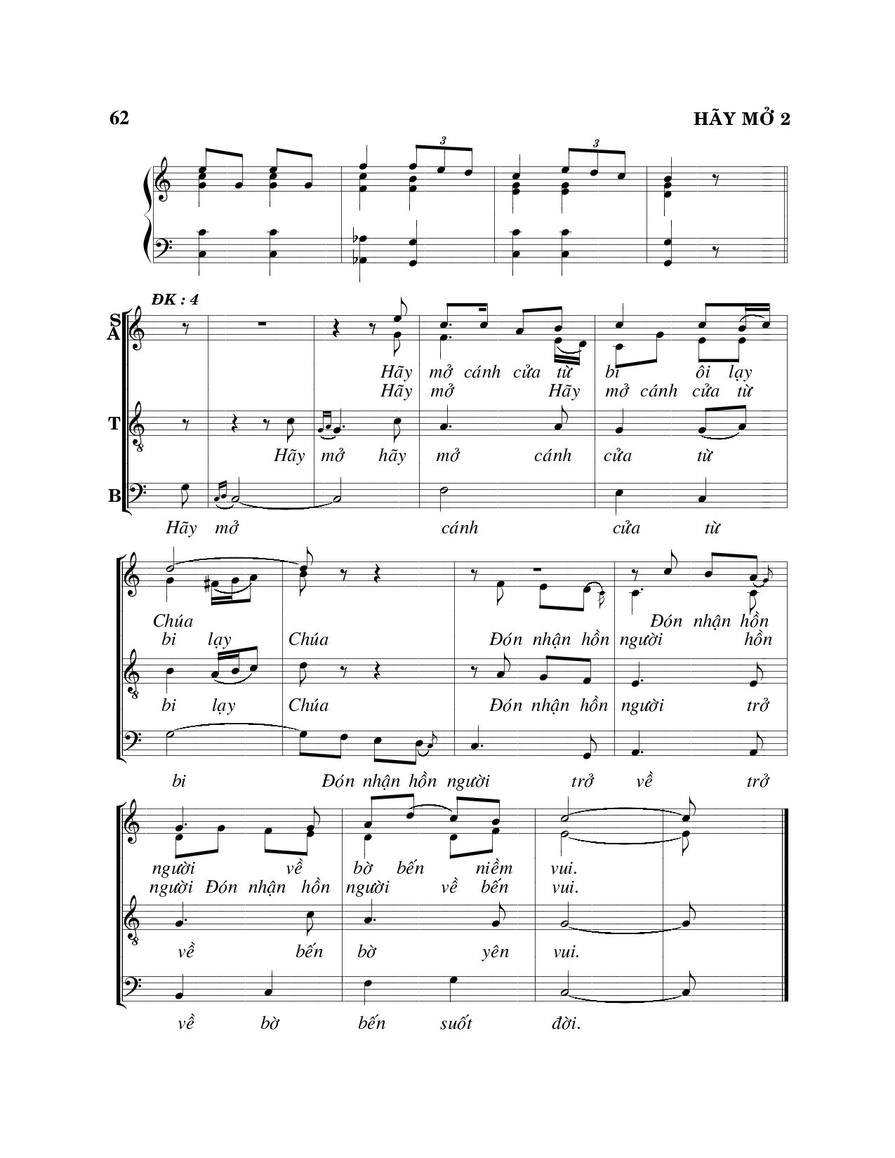 Page 2 of Sheet music PDF Hãy mở - Viết Chung