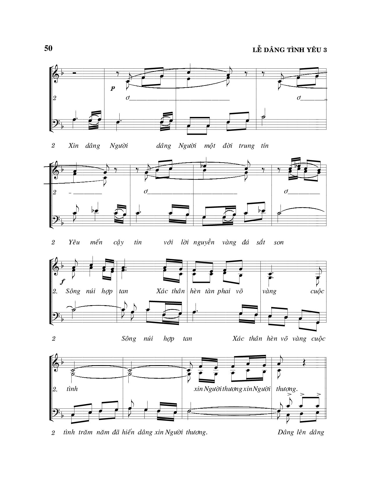 Page 3 of Sheet music PDF Lễ dâng tình yêu 4 bè - Viết Chung