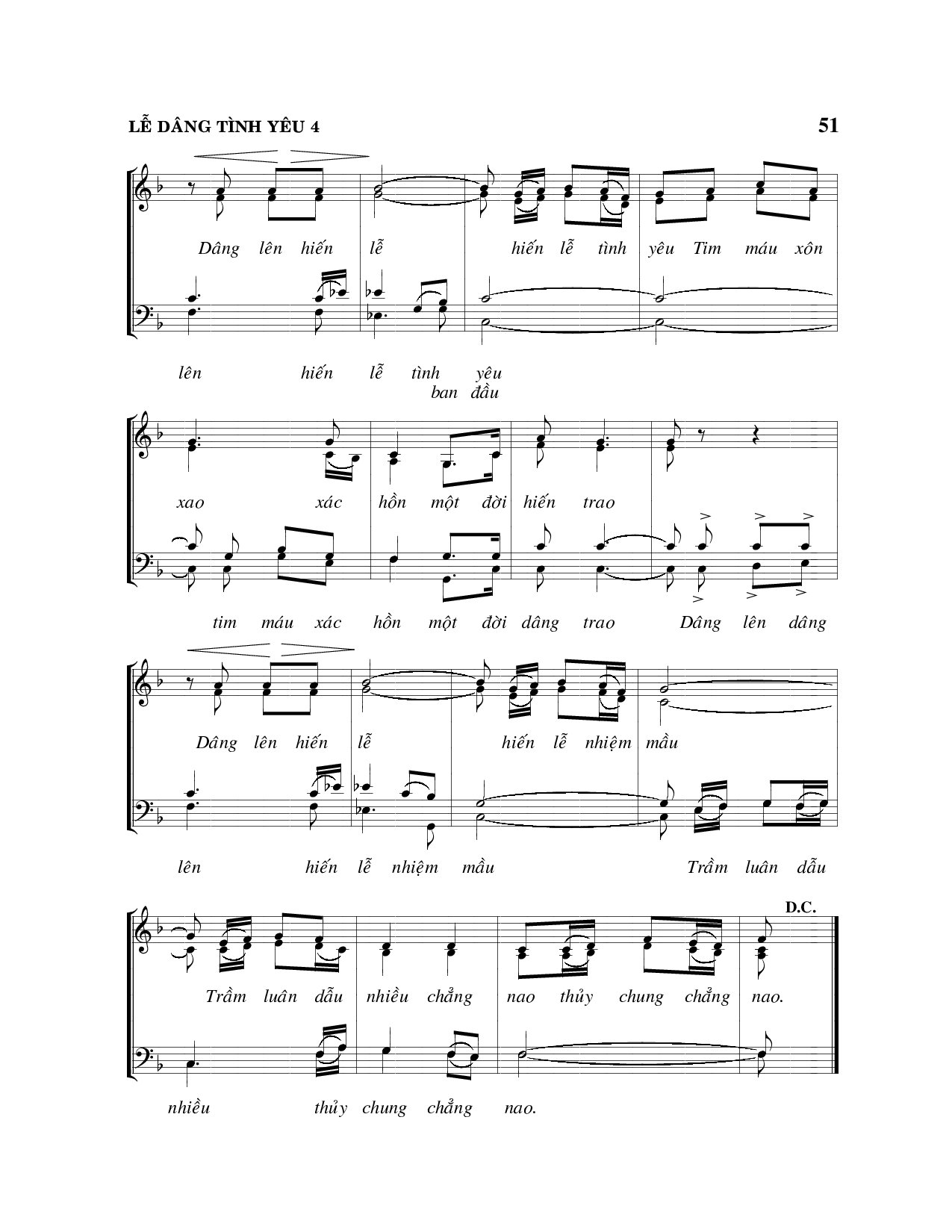 Page 4 of Sheet music PDF Lễ dâng tình yêu 4 bè - Viết Chung