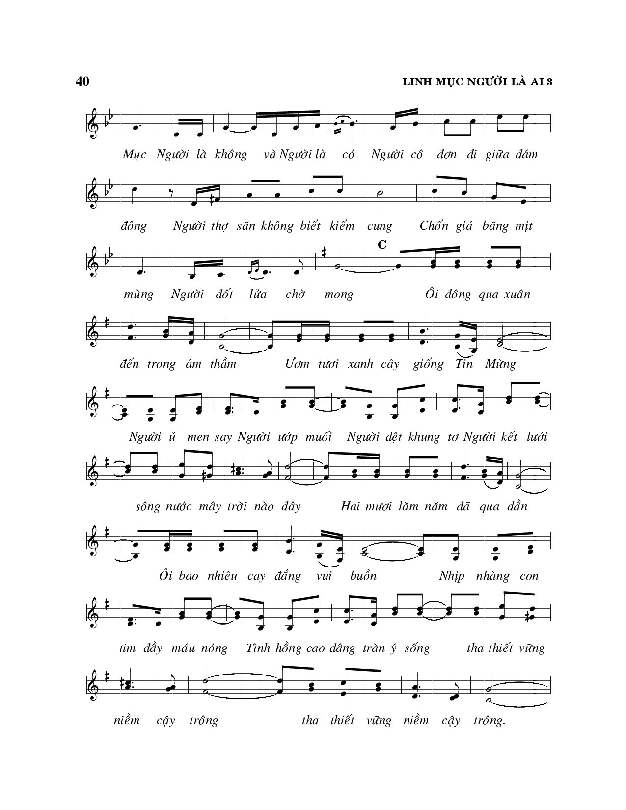 Page 3 of Sheet music PDF Linh mục người là ai - Viết Chung