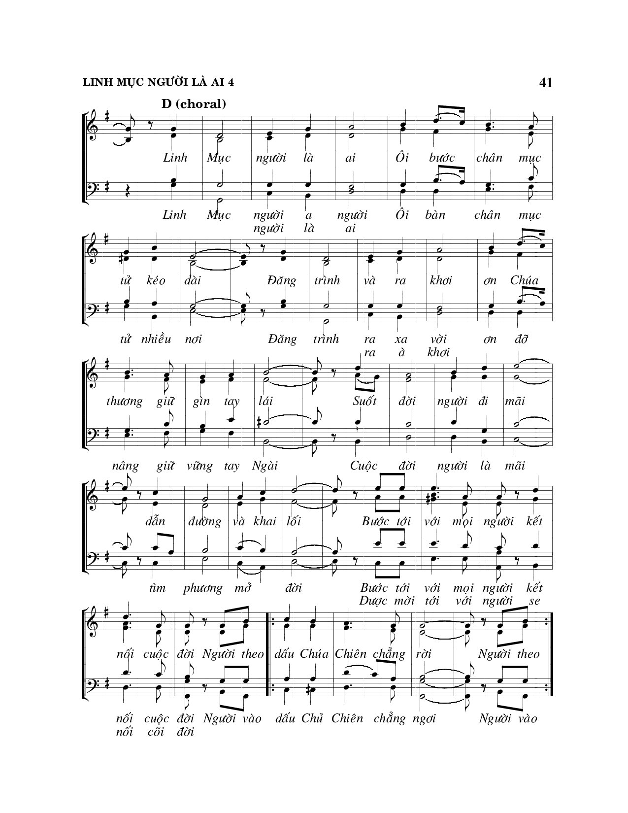 Page 4 of Sheet music PDF Linh mục người là ai - Viết Chung