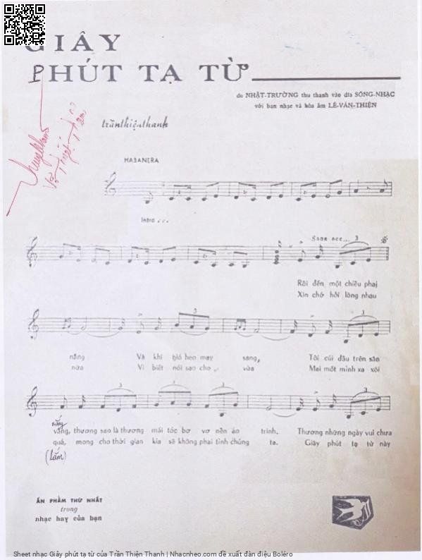 Page 2 of Sheet music PDF Giây phút tạ từ - Trần Thiện Thanh