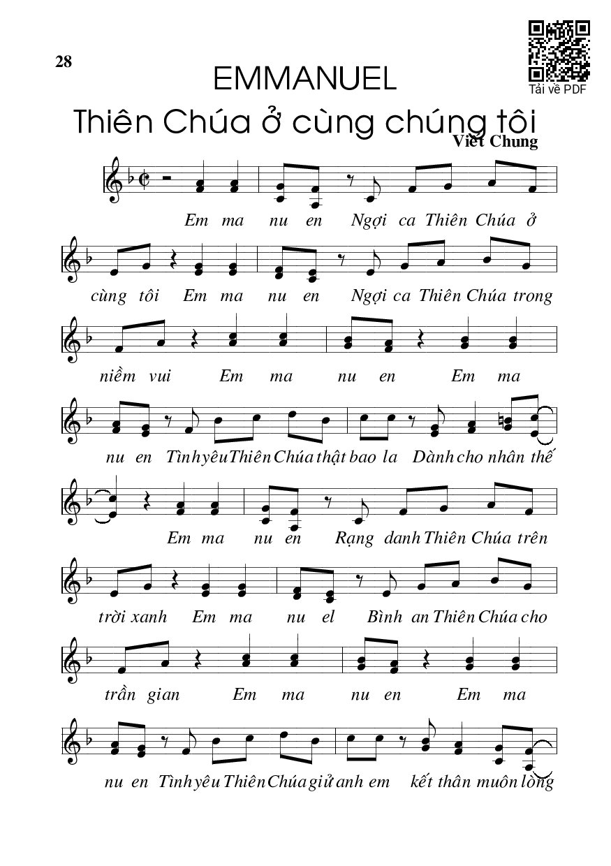 Page 1 of Sheet music PDF Emmanuel - Viết Chung