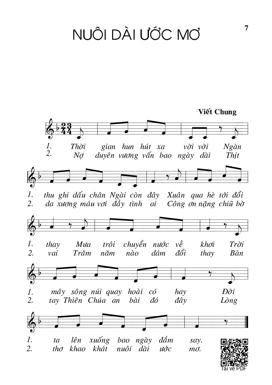 Page 1 of Sheet music PDF Nuôi dài ước mơ - Viết Chung