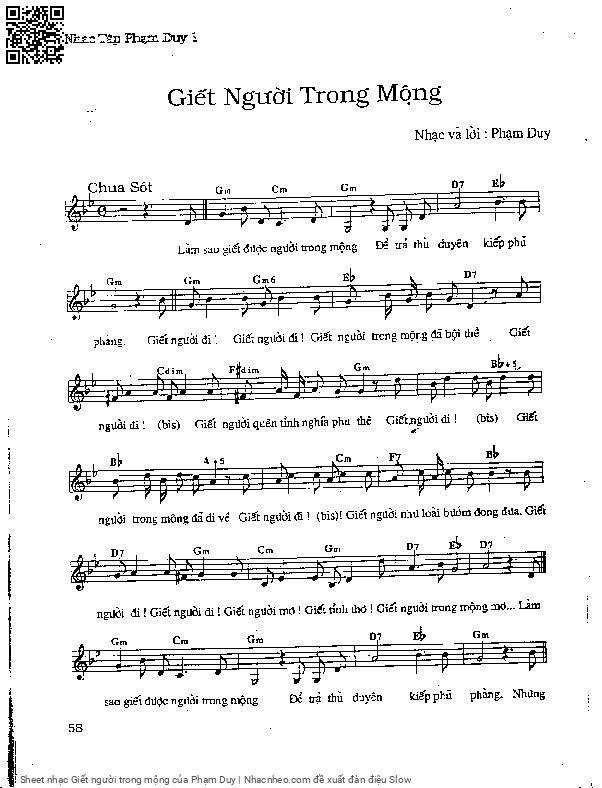 Page 3 of Sheet music PDF Giết người trong mộng - Phạm Duy
