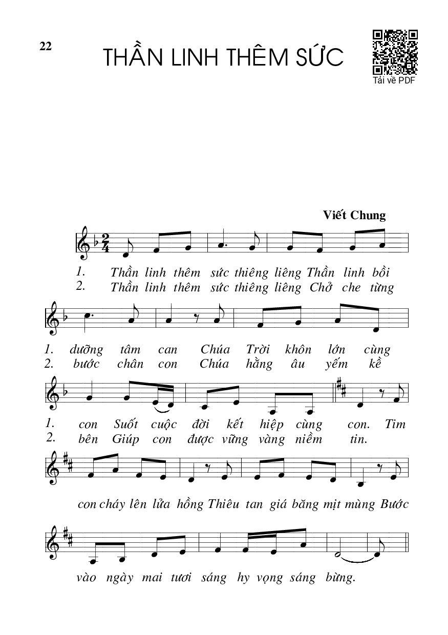 Page 1 of Sheet music PDF Thần linh thêm sức - Viết Chung