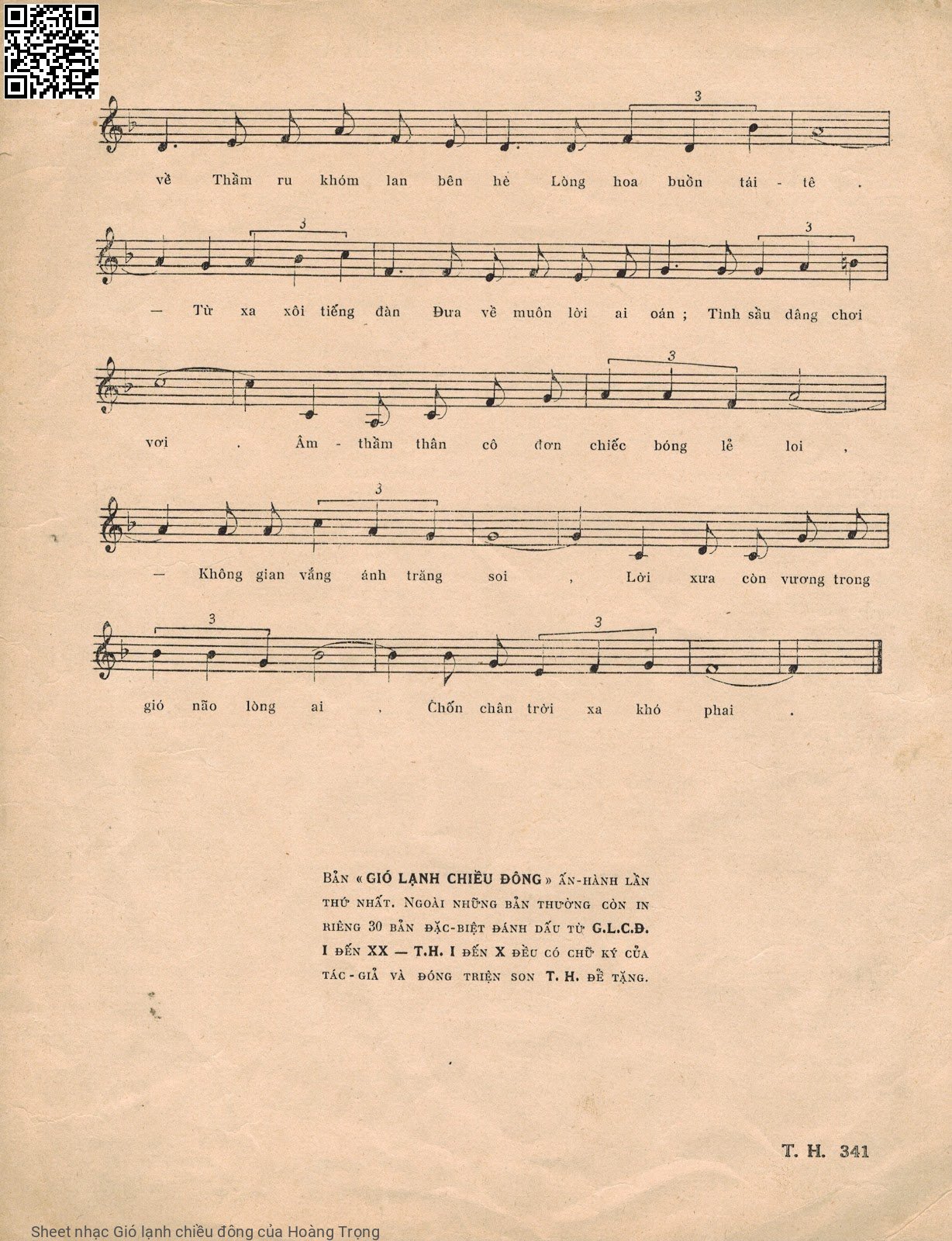 Page 3 of Sheet music PDF Gió lạnh chiều đông - Hoàng Trọng