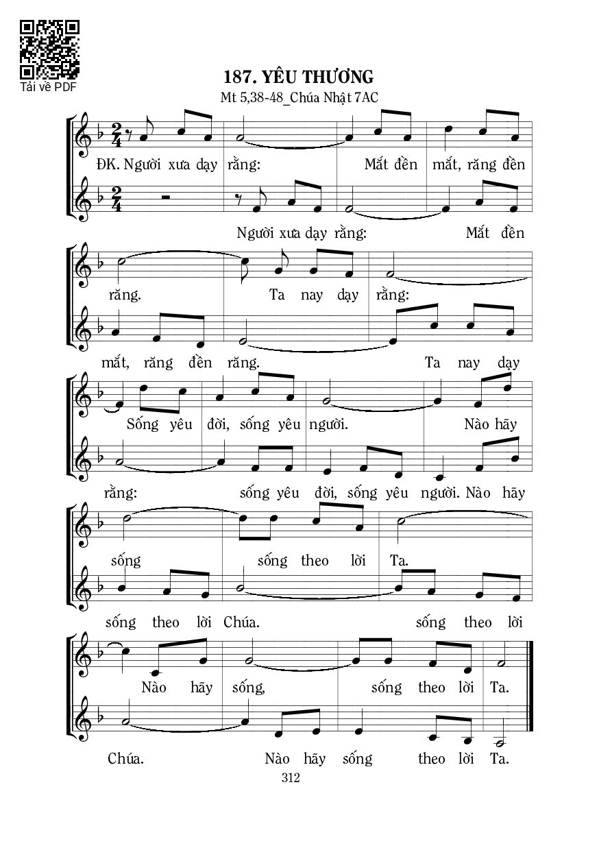 Sheet PDF of Yêu Thương - Mi Trầm