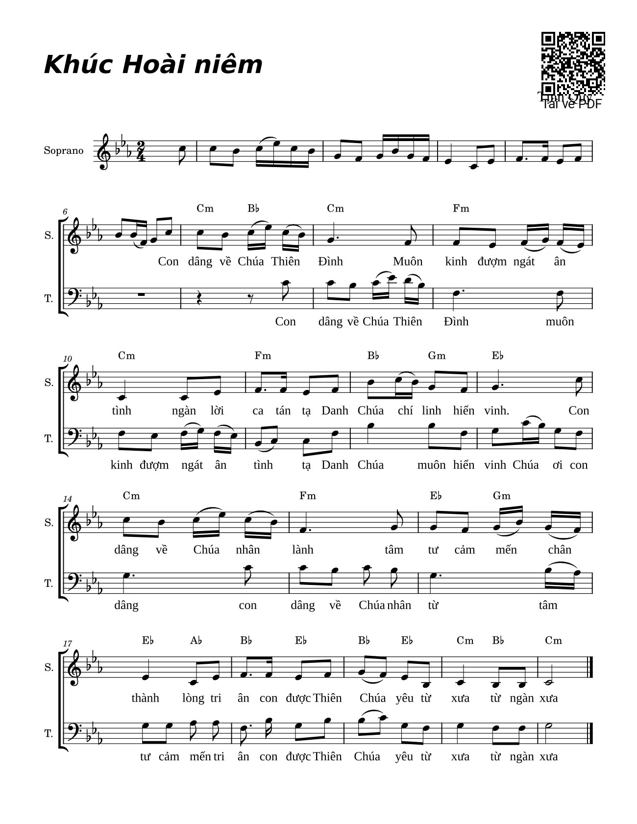 Sheet PDF of Khúc Hoài niệm