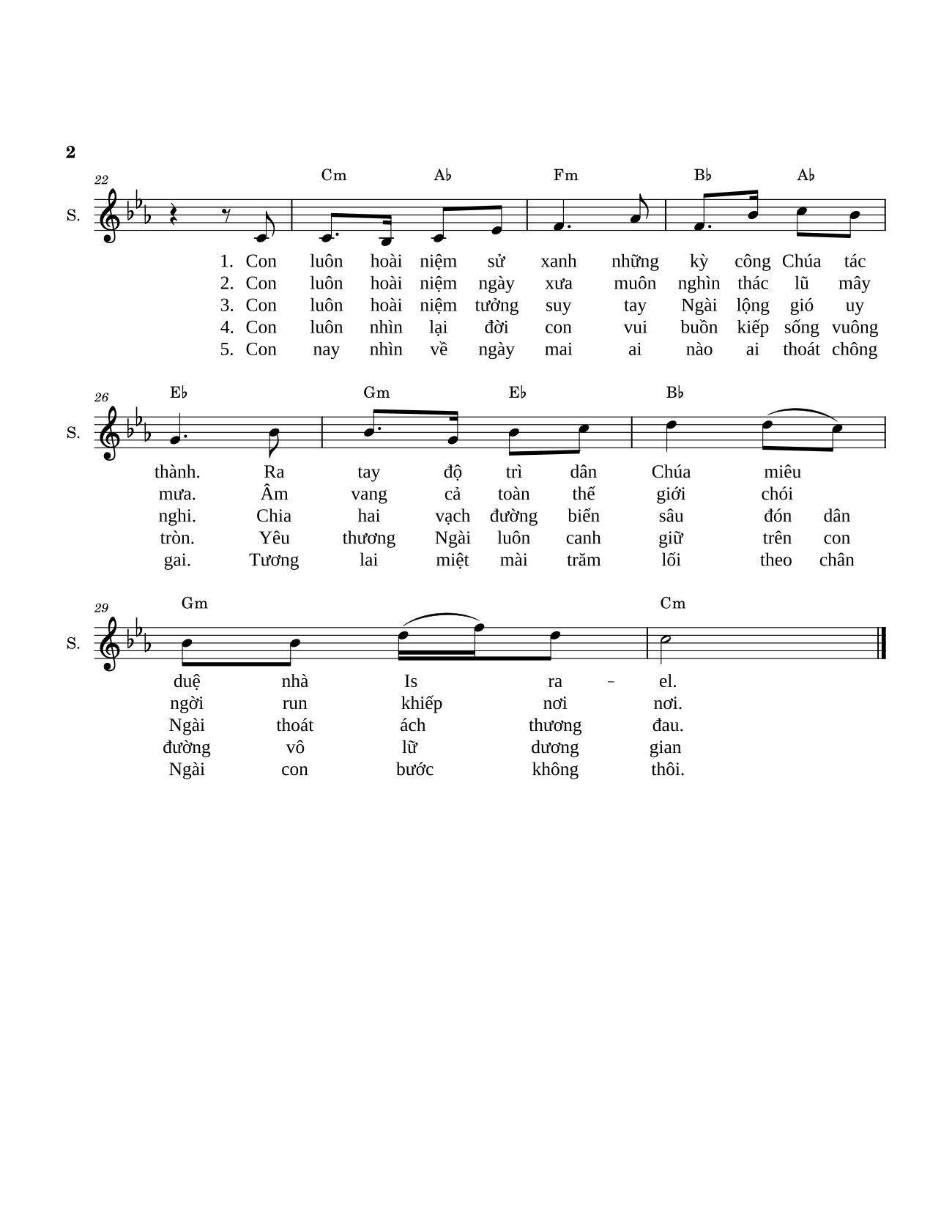 Page 2 of Sheet music PDF Khúc Hoài niệm - Tịnh Quỳ