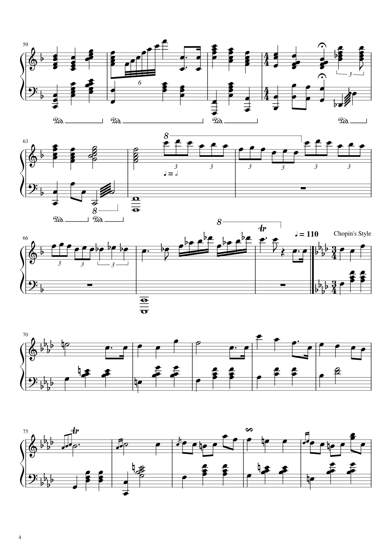 Page 4 of Sheet music PDF Happy Birthday To You Sheet Piano Variations - Hazel Nguyen