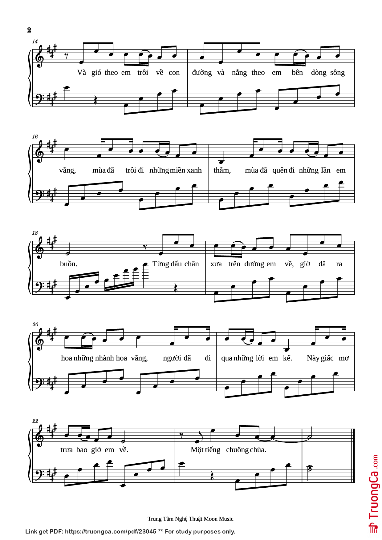 Page 2 of Sheet music PDF Giấc Mơ Trưa Piano - Giáng Son
