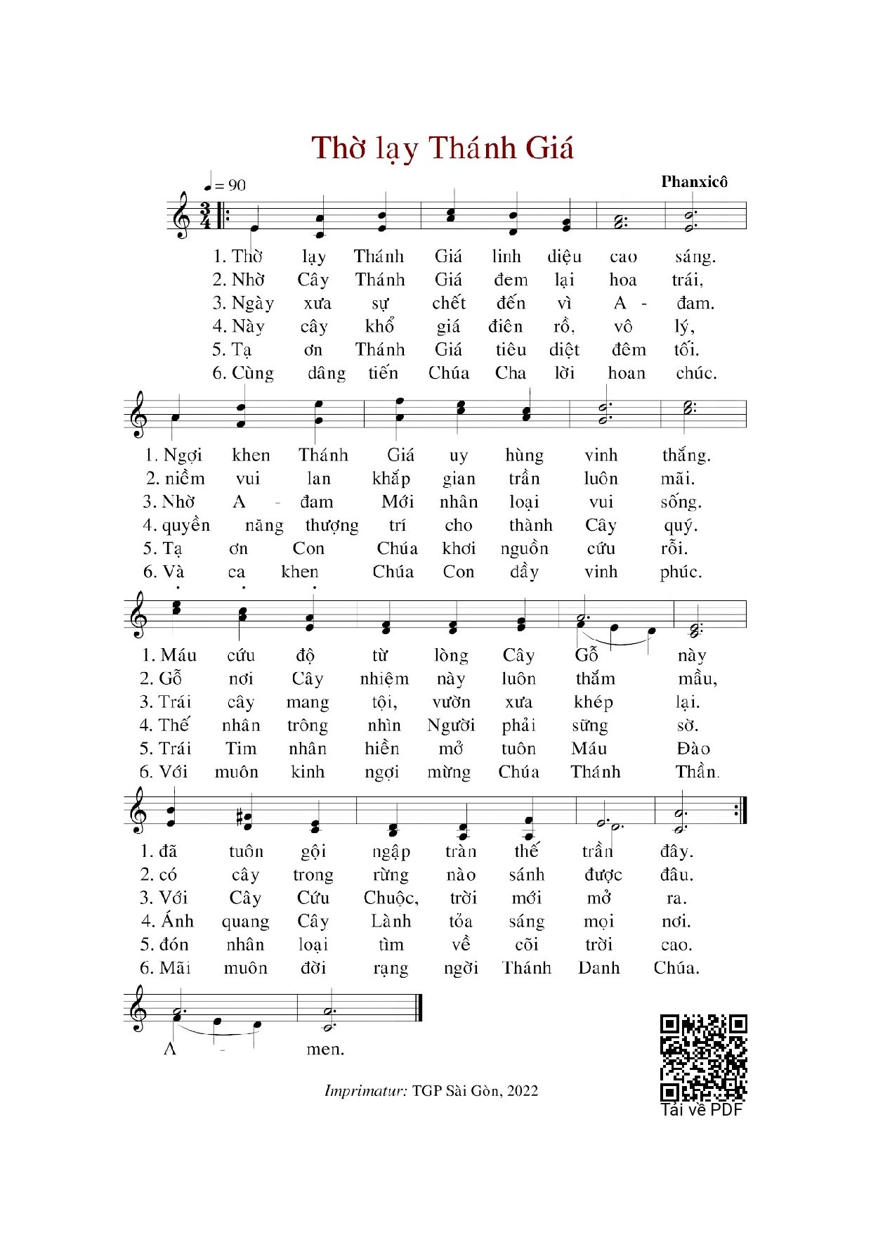 Sheet PDF of Thờ Lạy Thánh Giá