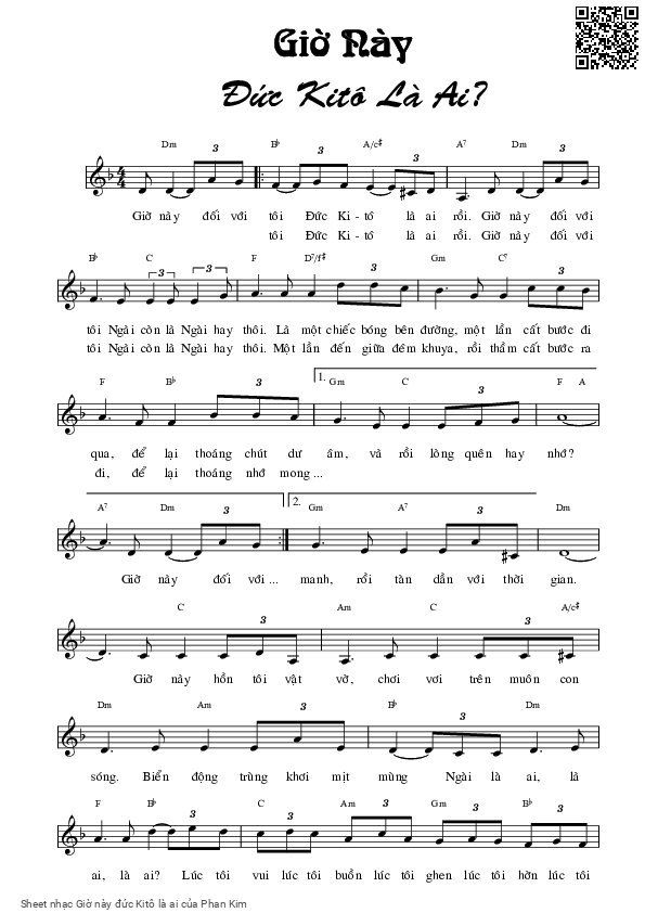 Sheet PDF of Giờ này đức Kitô là ai