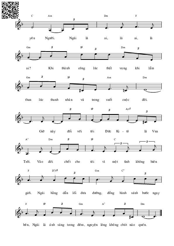Page 2 of Sheet music PDF Giờ này đức Kitô là ai - Phan Kim