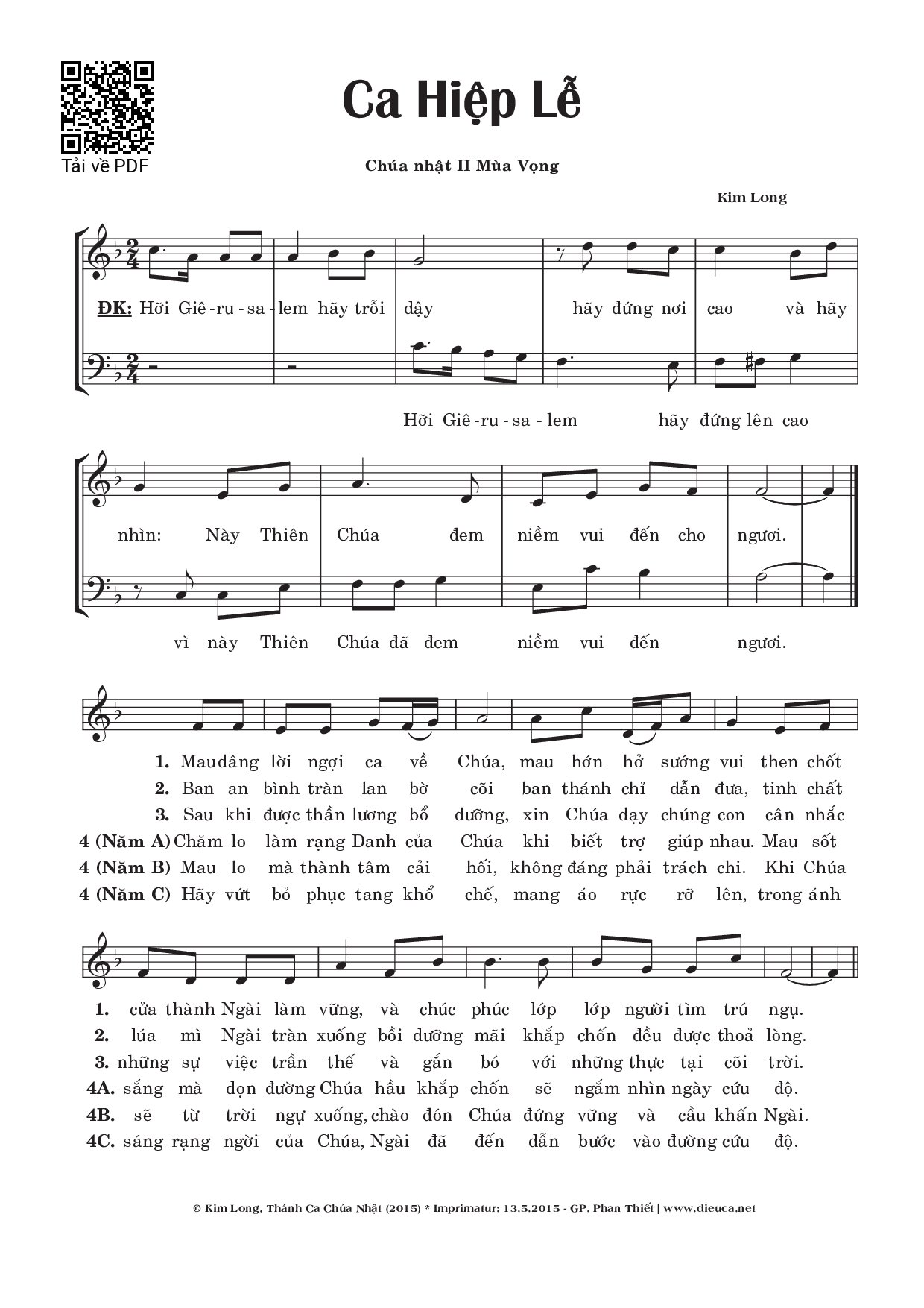 Hỡi Giêrusalem hãy trỗi dậy hãy đứng nơi cao và hãy nhìn  Này Thiên Chúa đem niềm vui đến, Trang 1