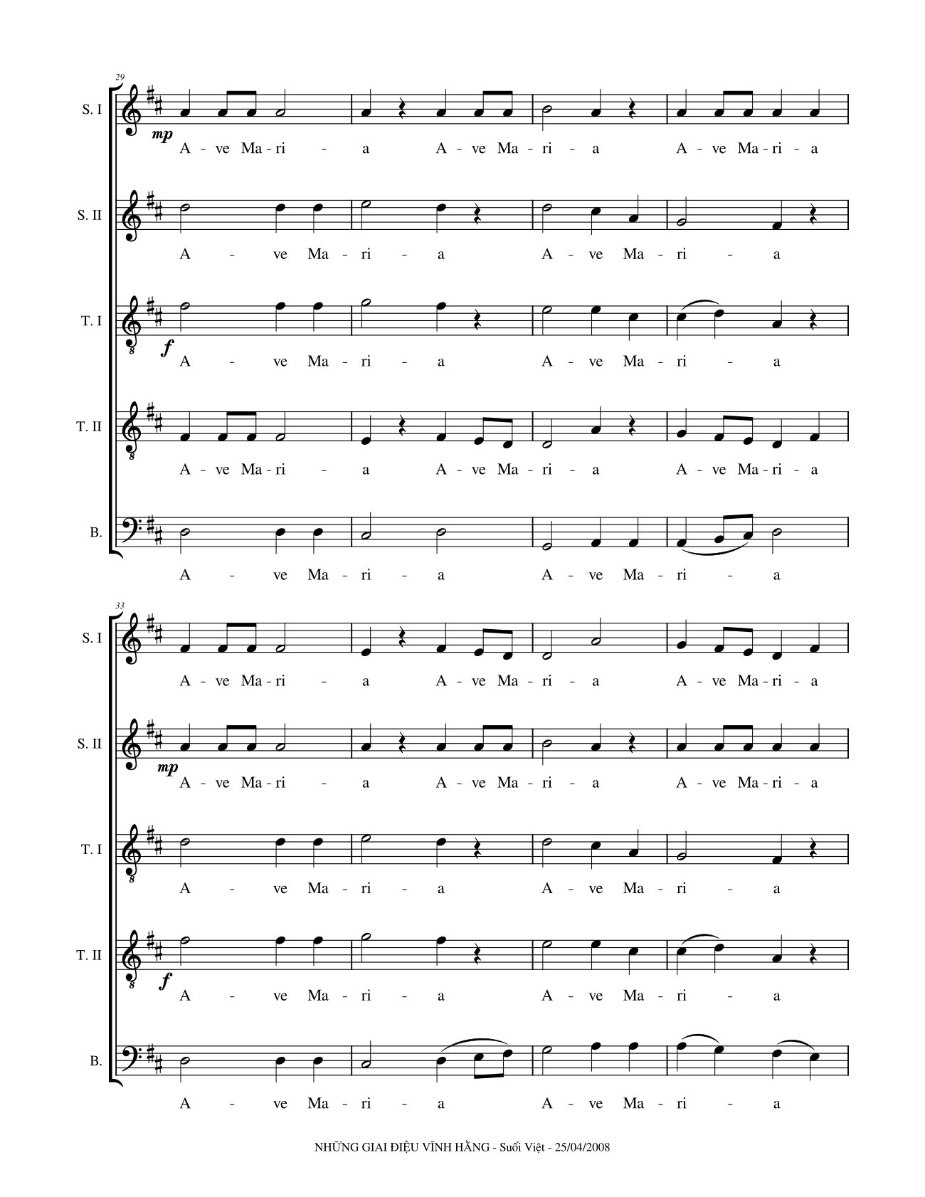 Page 4 of Sheet music PDF Ave Maria (5 bè) - Hoàng Cương