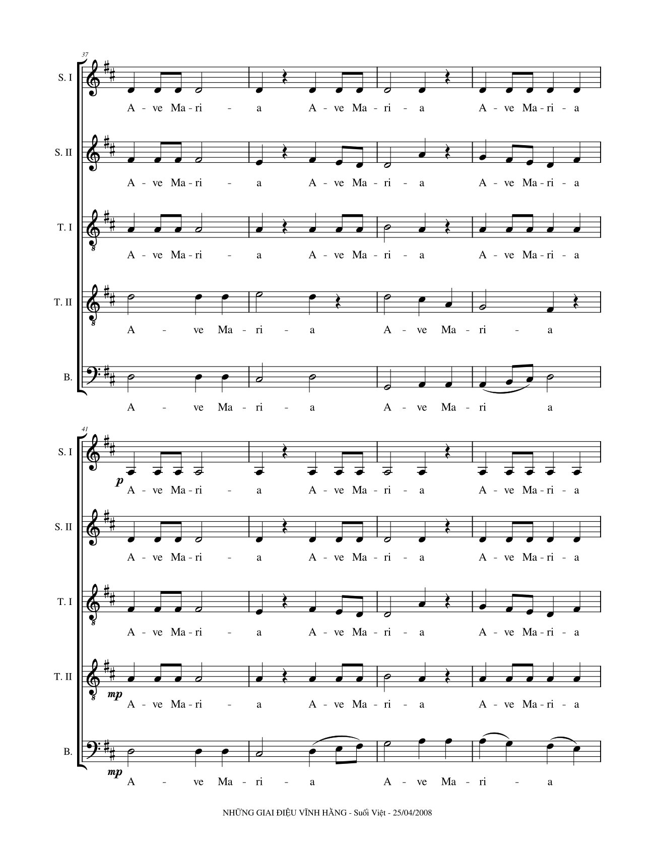 Page 5 of Sheet music PDF Ave Maria (5 bè) - Hoàng Cương