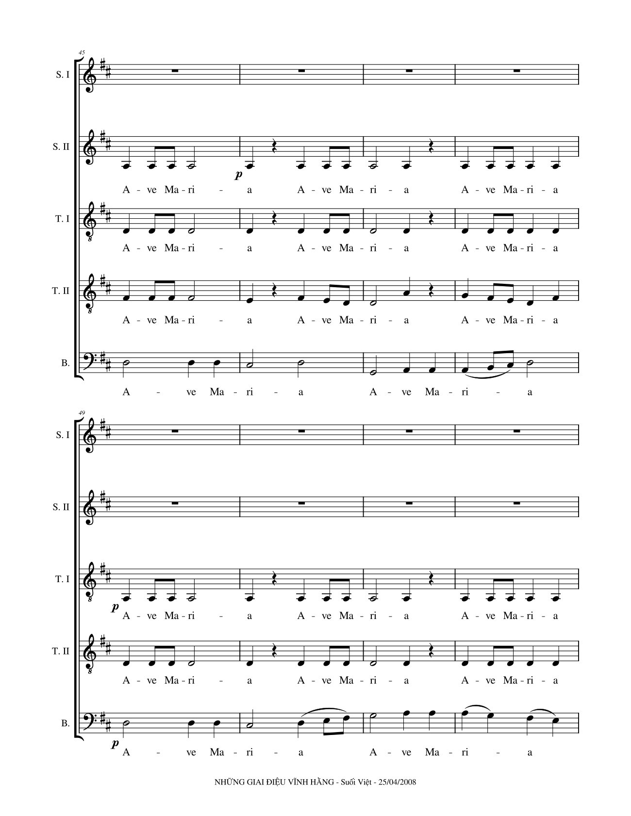 Page 6 of Sheet music PDF Ave Maria (5 bè) - Hoàng Cương