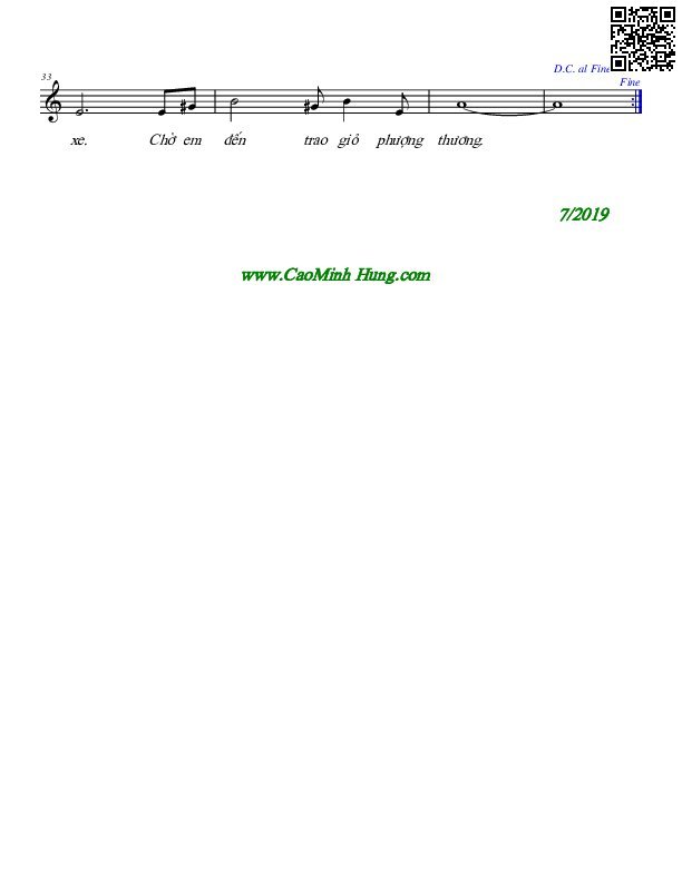Page 2 of Sheet music PDF Giỏ phượng tím - Cao Minh Hưng