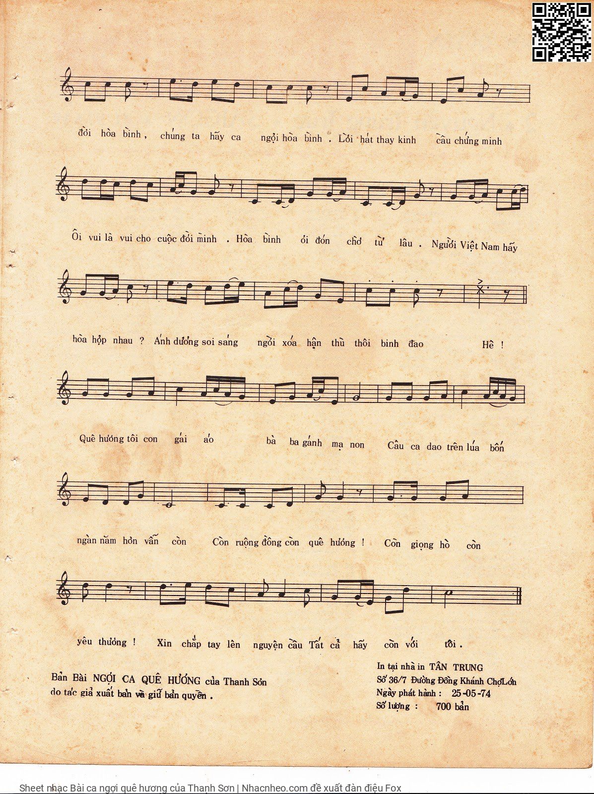 Page 3 of Sheet music PDF Bài ca ngợi quê hương - Thanh Sơn