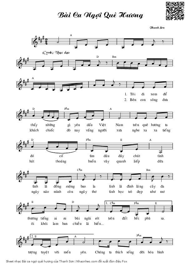 Page 5 of Sheet music PDF Bài ca ngợi quê hương - Thanh Sơn