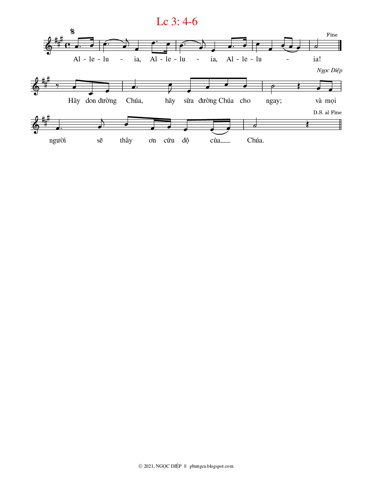 Page 2 of Sheet music PDF Thánh Vịnh 125, Chúa Nhật 2C Mùa Vọng - Ngọc Diệp