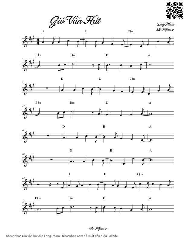 Sheet PDF of Gió vẫn hát