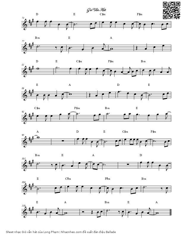 Page 3 of Sheet music PDF Gió vẫn hát - Long Phạm