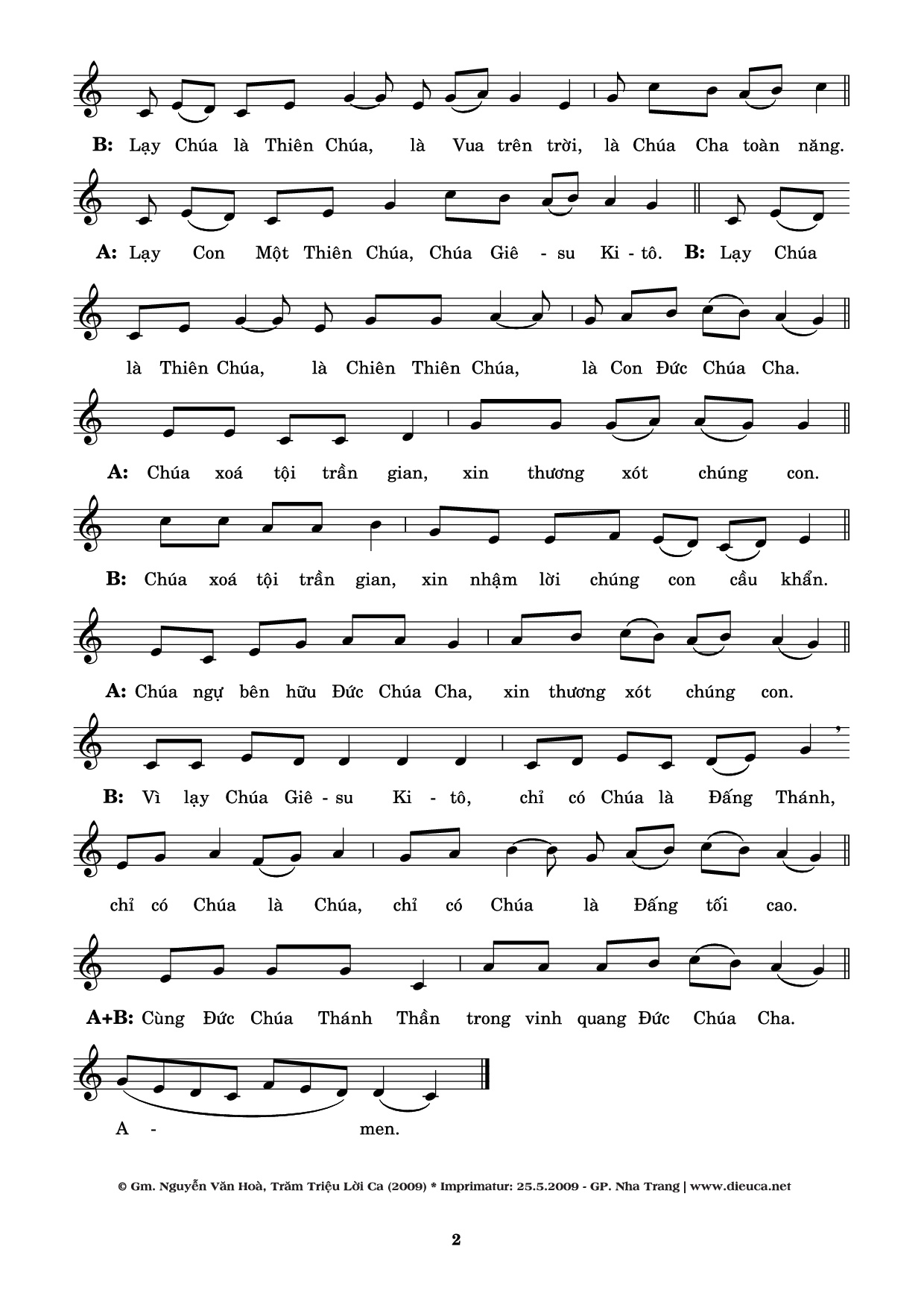Page 2 of Sheet music PDF Bộ lễ thiên thần (séraphim 2) - Nguyễn Văn Hoà