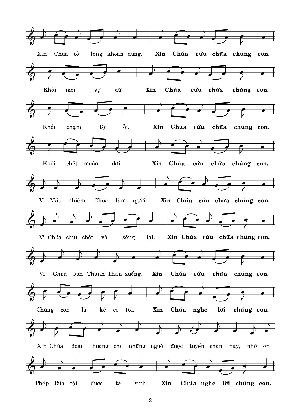 Page 3 of Sheet music PDF kinh cầu các thánh (vọng phục sinh) - Kinh Cầu Các Thánh (Vọng Phục Sinh)