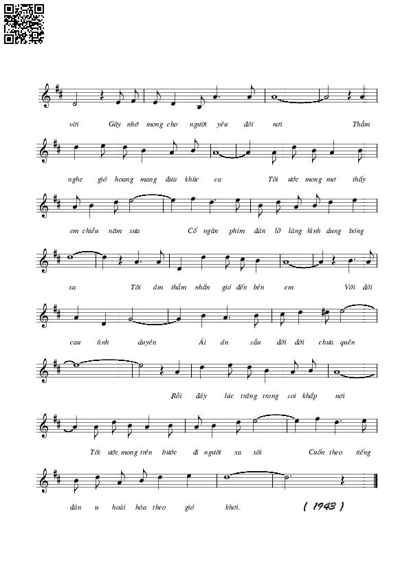 Page 2 of Sheet music PDF Gió xa khơi - Dzoãn Mẫn