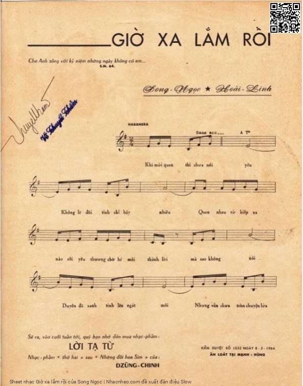 Page 2 of Sheet music PDF Giờ xa lắm rồi - Song Ngọc